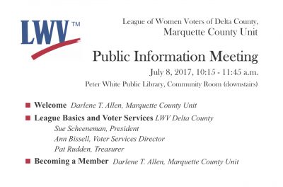 LWV Public Information Meeting