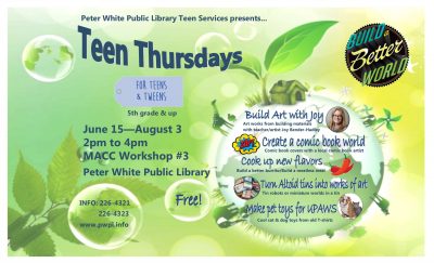 Peter White Public LIbrary Teen Thursday: Build an Awesome Veggie Meal