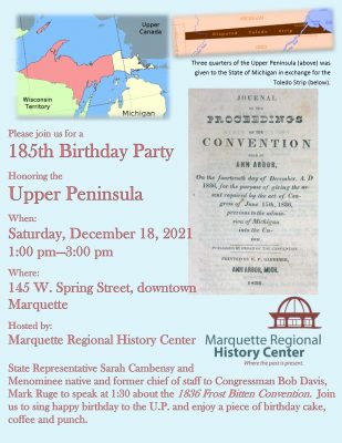 185th Birthday Party Honoring the Upper Peninsula