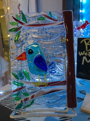 Fused Glass: Blue Bird Suncatcher